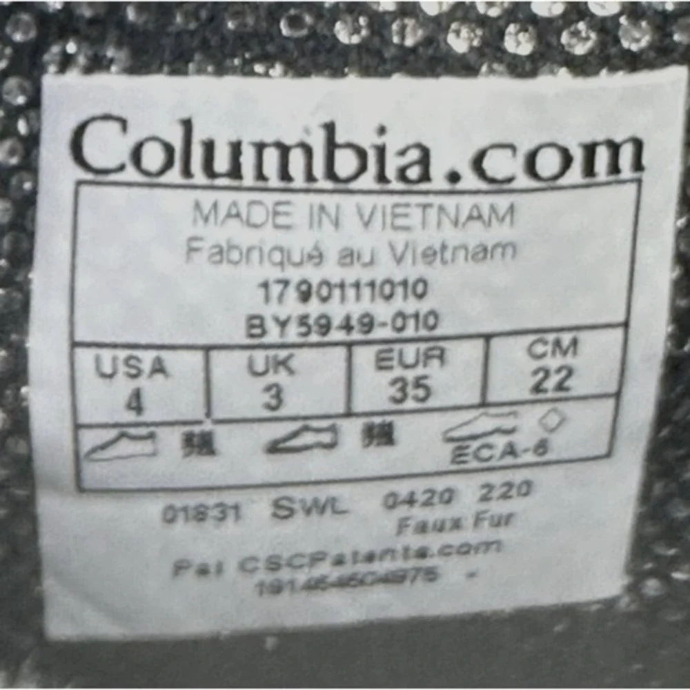 Columbia Minx Mid III Winter Boot Women SZ.4 Black New Waterproof Insulated 200g